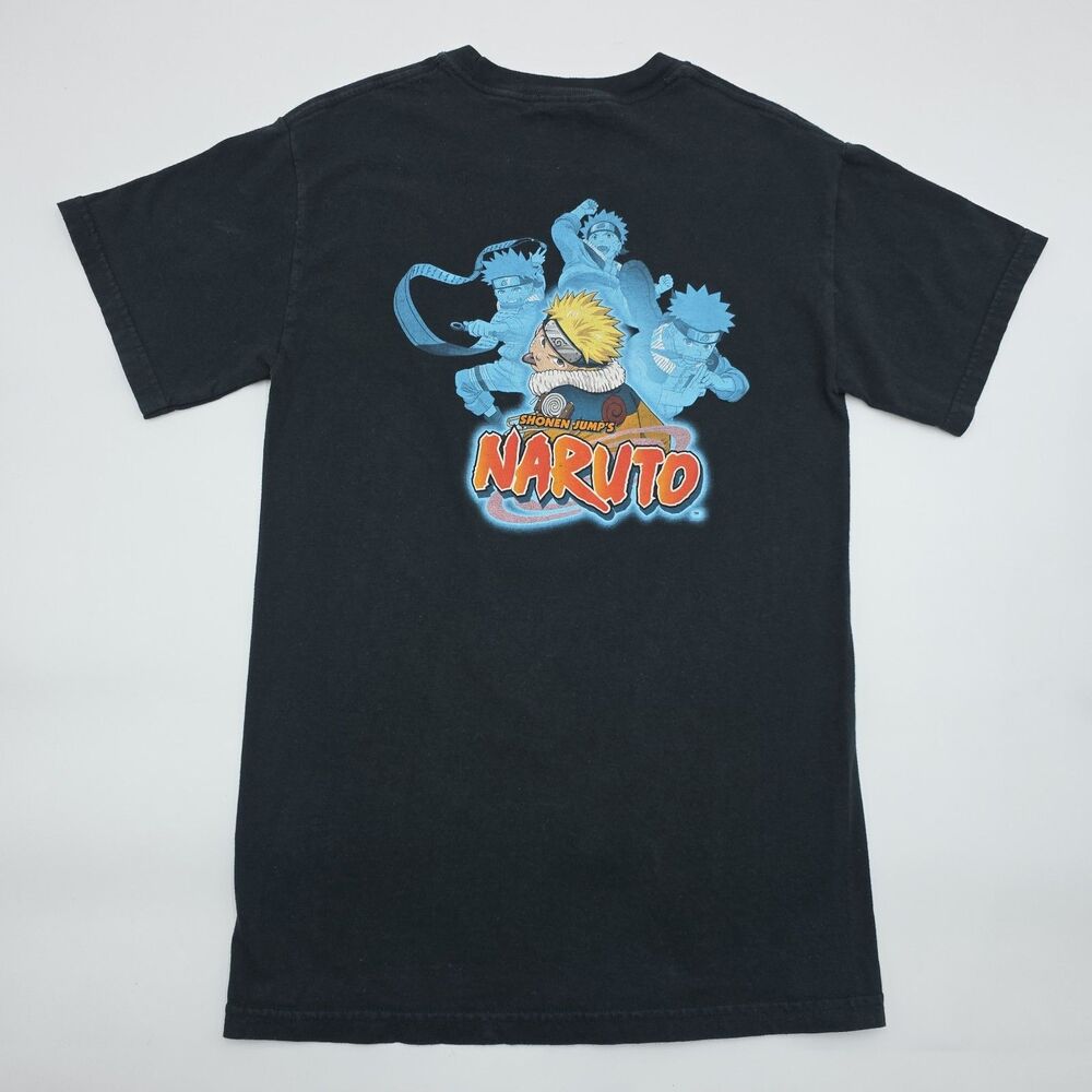 Vintage 2002 Shonen Jump Naruto Shippuden Black Tee Shirt Anime Size Small